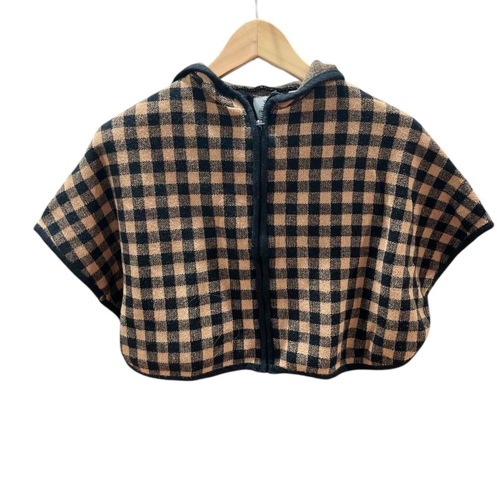 Zara Knitwear Baby Checkered Hooded Cape size 2-3 years